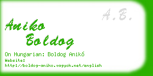 aniko boldog business card