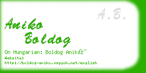 aniko boldog business card